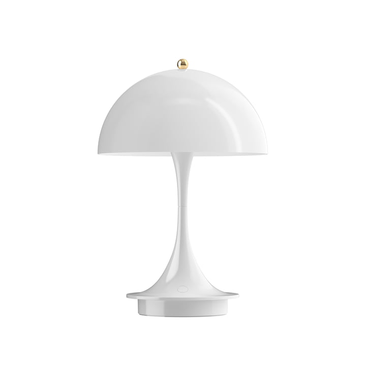 Louis Poulsen - Panthella 160 Portable accu LED lampe de table, blanc / laiton (150 Year Anniversary Edition)