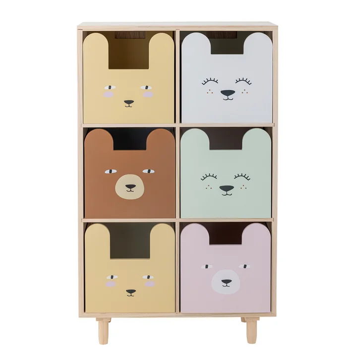 Bloomingville Mini - Calle Bibliothèque avec tiroirs, naturel