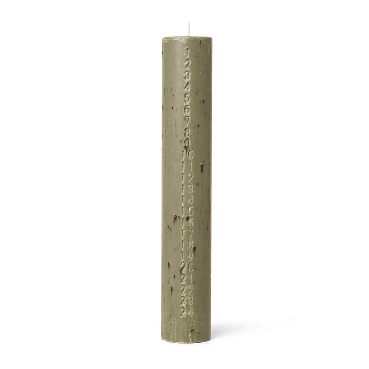 Mura - Bougie de l'Avent, H 25 cm, vert artichaut de ferm Living