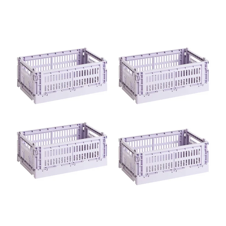 HAY - Colour Crate Panier S, 26,5 x 17 cm, lavender, recycled (set de 4)