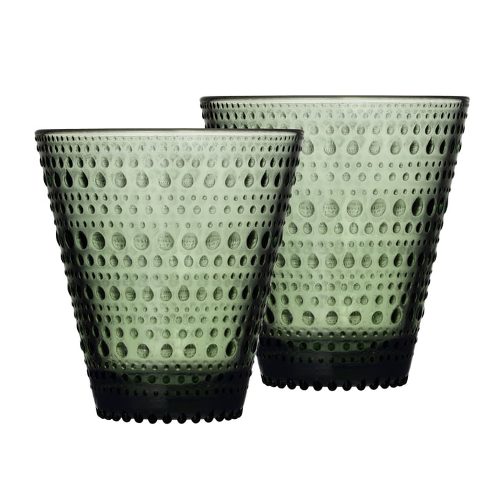 Iittala - verre Kastehelmi Verre à boire 30 cl, vert sapin (set de 2)