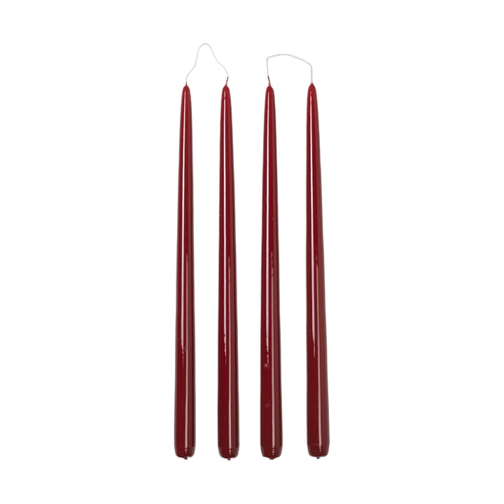 Bougie Smooth, Ø 2. 2 cm x H 38 cm, rouge de Broste Copenhagen