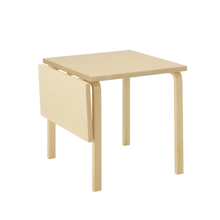 Artek - Aalto DL81C table de repas pliante, h x l 74 x 79 / 112,5 cm, bouleau naturel