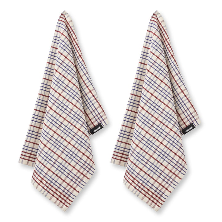 Humdakin - Torchon de cuisine Organic Cotton, 45 x 70 cm, checkered race (lot de 2)