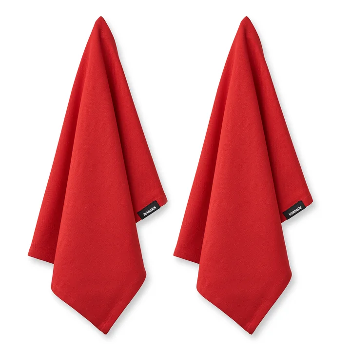 Humdakin - Torchon à vaisselle Organic Cotton, 45 x 70 cm, rushing red (lot de 2)
