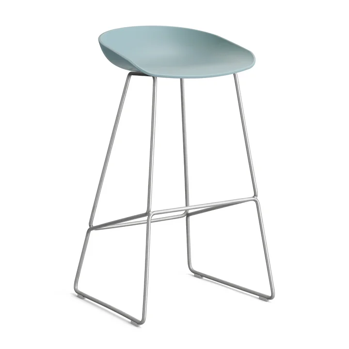 HAY - About A Stool AAS 38 Tabouret de bar H 85, acier inoxydable / dusty blue 2. 0