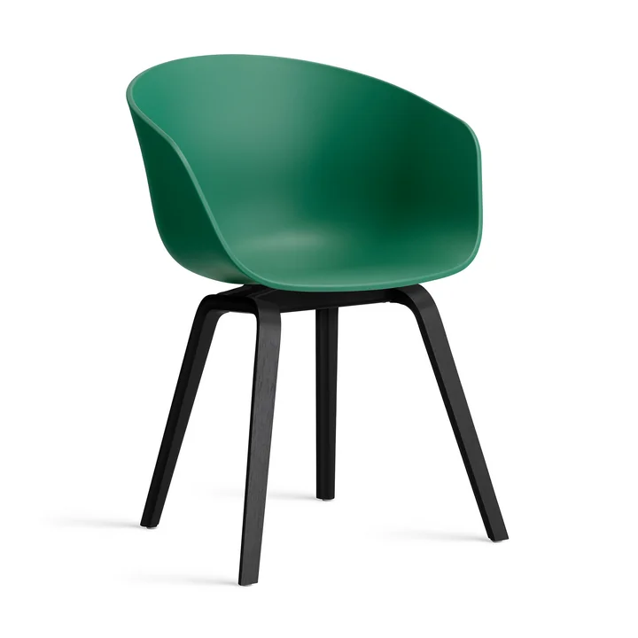HAY - About A Chair AAC 22, Chêne laqué noir / teal green 2. 0