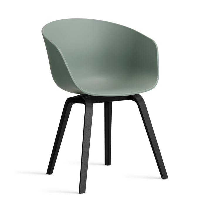 Hay - About A Chair AAC 22, Chêne laqué noir / fall green 2. 0