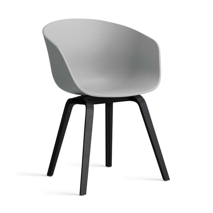 Hay - About A Chair AAC 22, Chêne laqué noir / concrete grey 2. 0