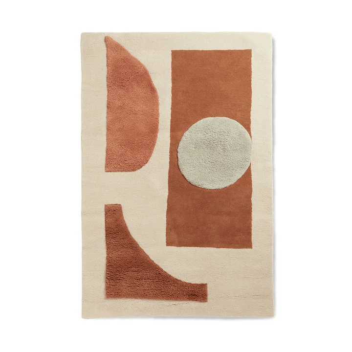 Ferm Living - Bloco tapis tufté, 120 x 180 cm, blush / blanc cassé