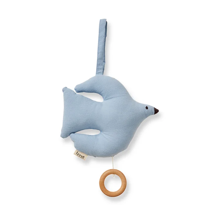 Ferm Living - Swif Bird mobile musical, blue fog