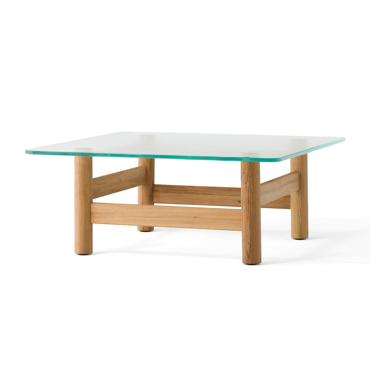 Brasilia Lounge Table, verre / chêne naturel de Audo