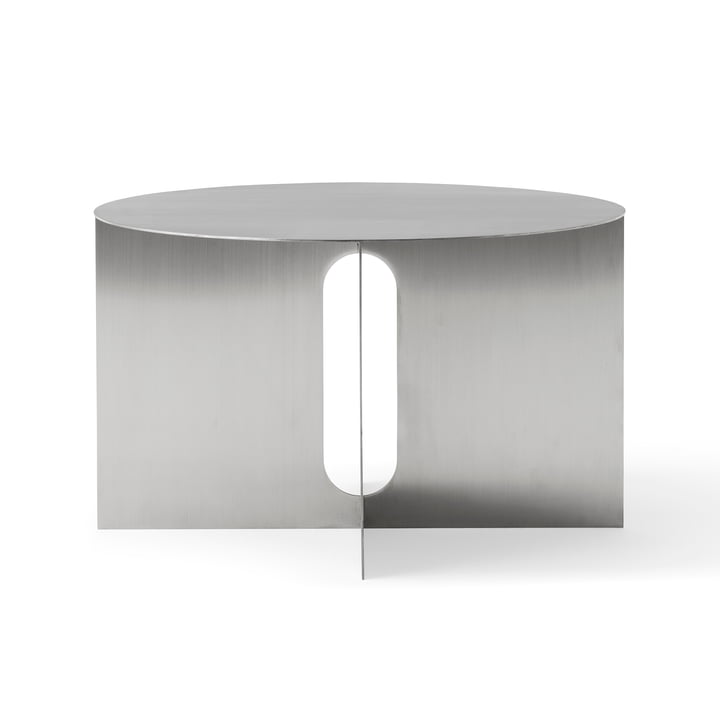 Audo - Androgyne Table d'appoint Base, Ø 63 cm, acier brossé