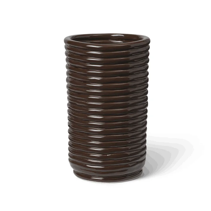 Ferm Living - Vase Corduroy, carob brown