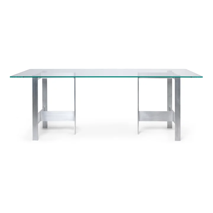 Ferm Living - Lager Table de salle à manger, 200 x 90 cm, verre / aluminium