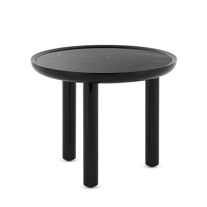 Kartell - K-Top table d'appoint, H 50 cm / Ø 60 cm, noir Marquina / noir