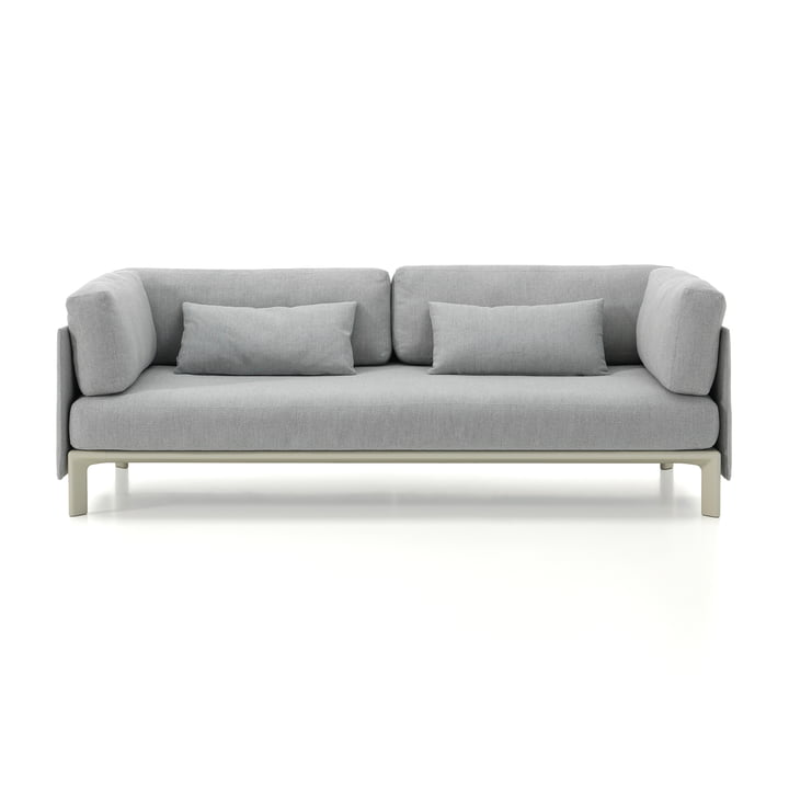 Vitra - Anagram canapé modulaire flexible, 190 x 95 cm, incl. 2 coussins 65 x 30 cm, craie / galet mélangé (Dumet 06)