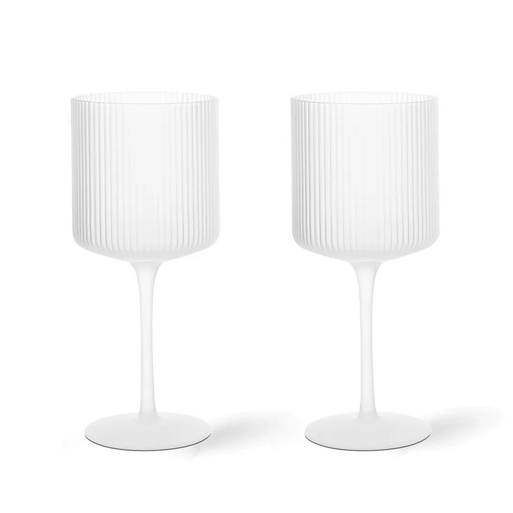 Ferm Living - Ripple Verre à vin rouge, givré (set de 2)