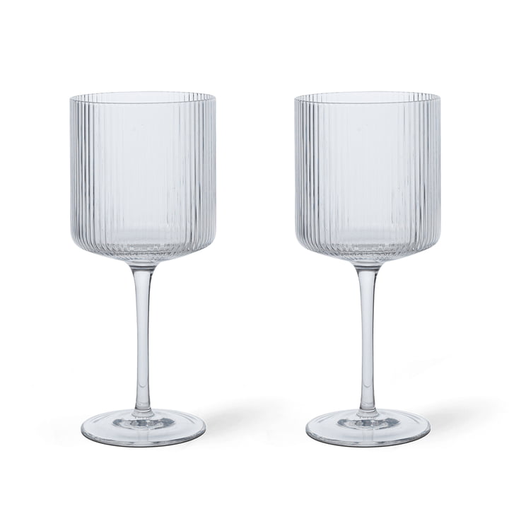 ferm Living - Ripple Verre à vin rouge, transparent (set de 2)