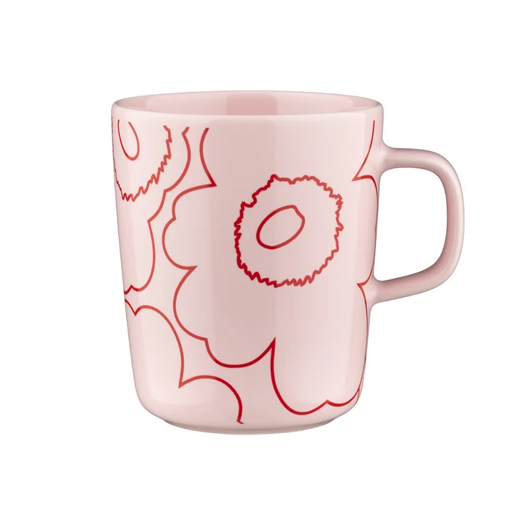 Marimekko - Oiva Piirto Unikko Tasse avec anse, 250 ml, rose