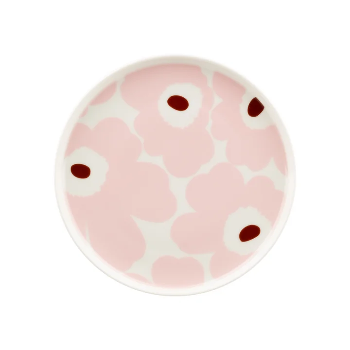 Marimekko - Oiva Unikko Assiette Ø 20 cm, rose / blanc