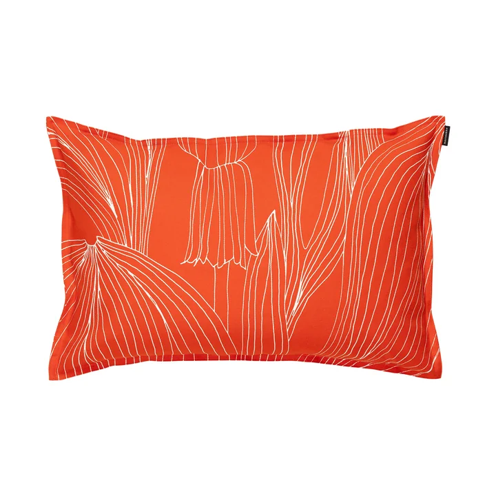 Marimekko - Kukat Puhkeavat housse de coussin, 40 x 60 cm, tomato red / white