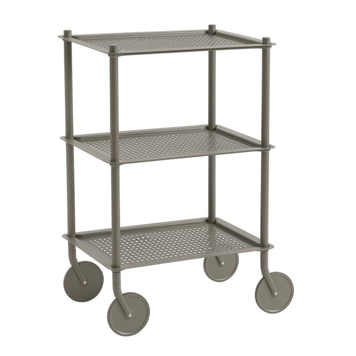 Muuto - Flow Chariot d'appoint, 3 étages, taupe