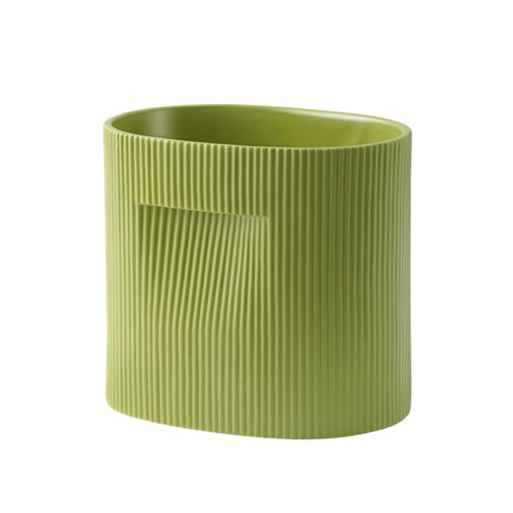 Muuto - Ridge Pot de fleurs, H 24 cm, vert mousse