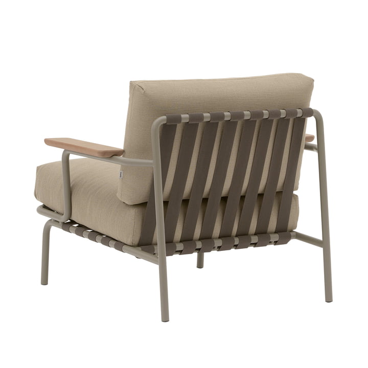 Muuto - Settle Outdoor Lounge Chair, marron / taupe (tissu Ribbed Weave 5)