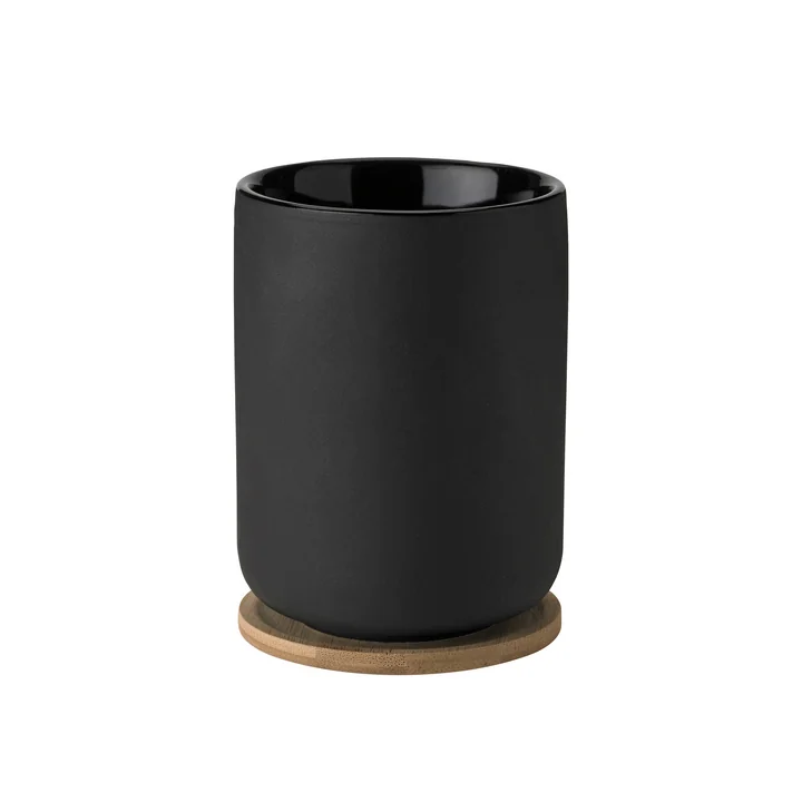 Stelton - Theo Gobelet à thé thermique avec dessous de verre, 0,25 l, noir
