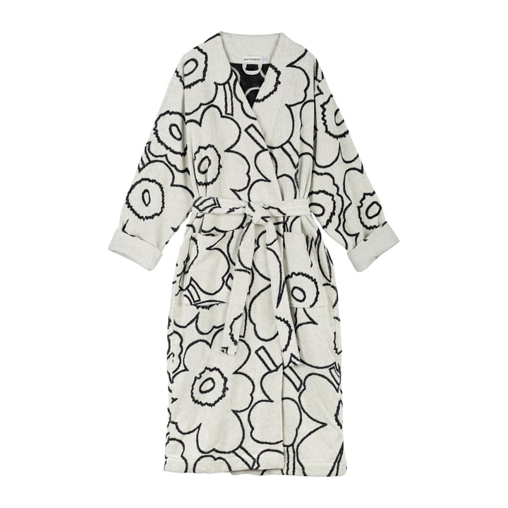 Marimekko - Piirto Unikko peignoir, ivory / black