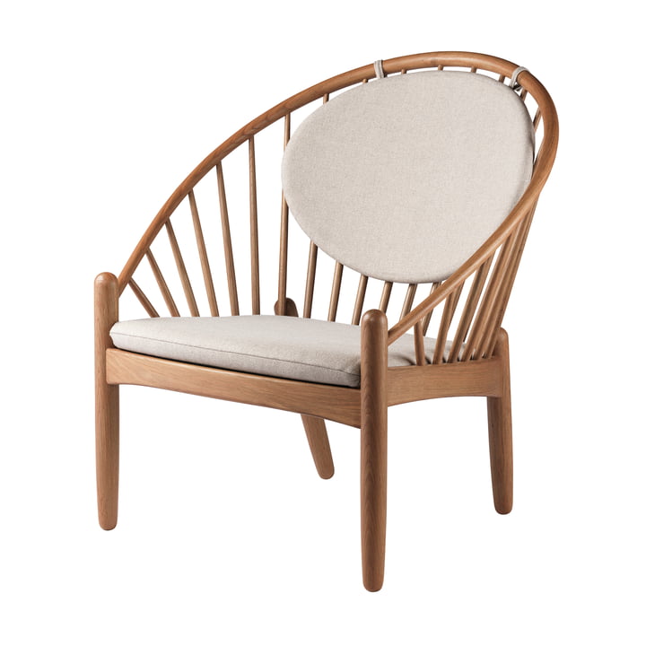 FDB Møbler - J166 Jørna Fauteuil, cadre fumé huilé / beige (Main Line Flax 61)