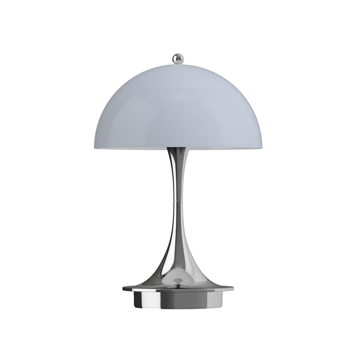 Louis Poulsen - Panthella 160 Portable V3 Lampe de table à LED rechargeable, chrome / gris opale