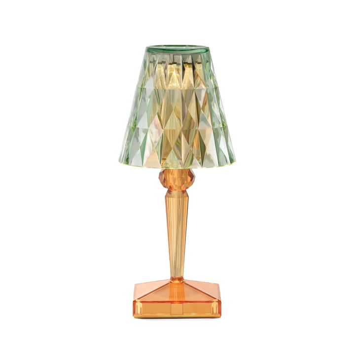 Kartell - Battery Lampe de table à accu H 26 cm, menthe / orange pastel