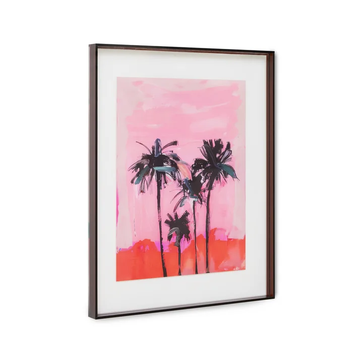 HKliving - Cadre acrylique avec image Palms, 40 x 50 cm, marron