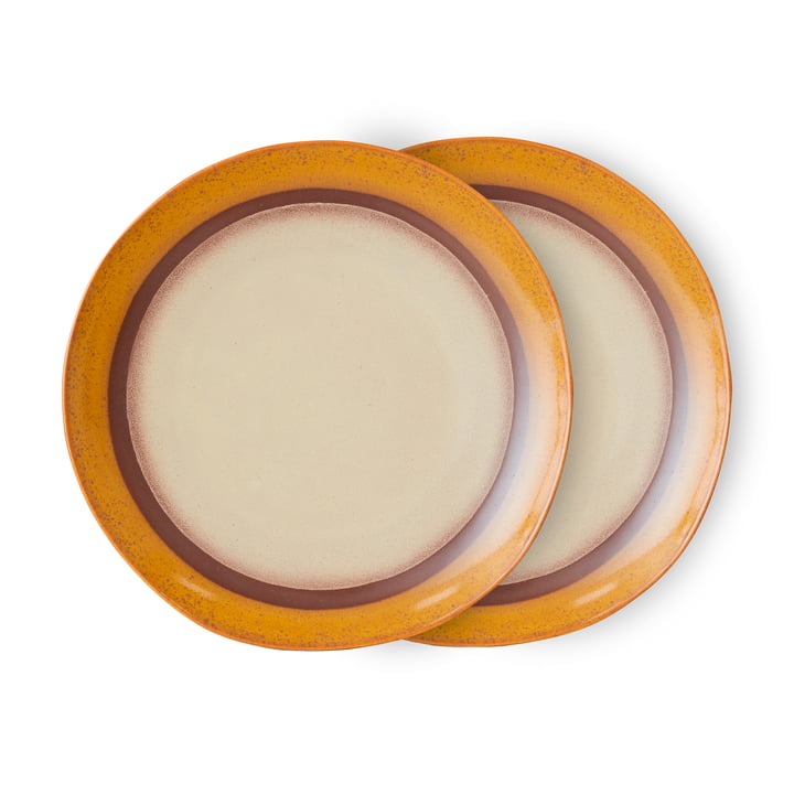 HKliving - 70's Assiette Ø 29 cm, coconut (set de 2)