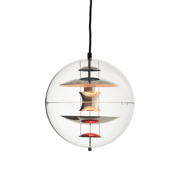 Verpan - VP Globe Lampe suspendue Ø 28 cm, chrome / rouge / bleu