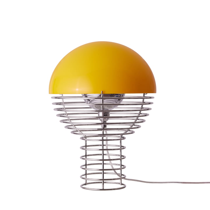 Verpan - Wire Lampe de table Ø 30 cm, chrome / jaune