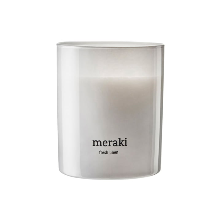 Meraki - Bougie parfumée, Ø 8 cm, Fresh linen