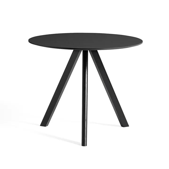 HAY - Copenhague CPH20 2. 0 Table Ø 90 cm, noir / linoléum noir