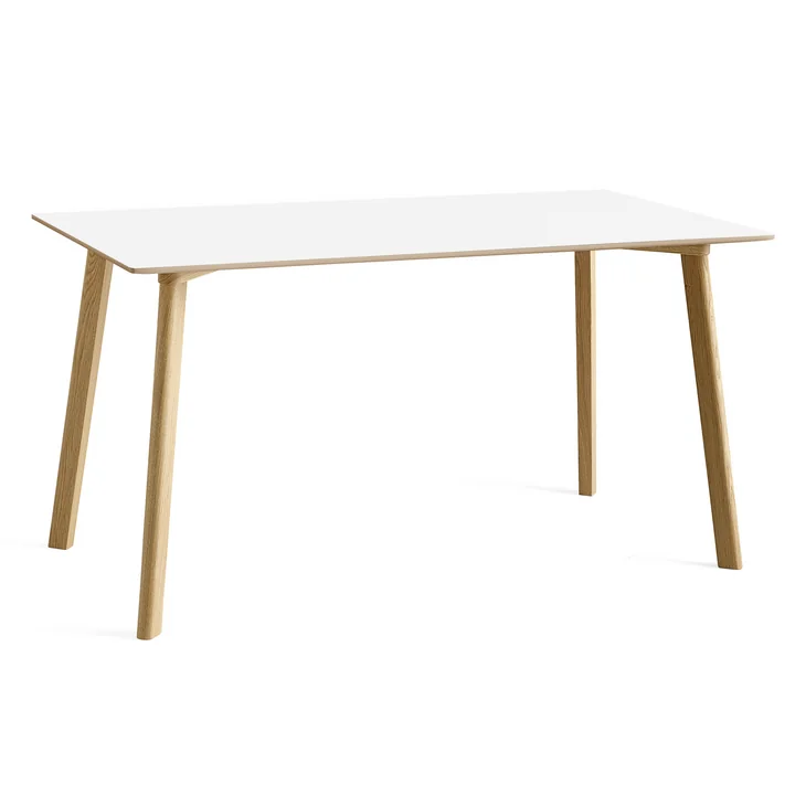 HAY - Copenhague CPH Deux 210 2. 0 Table de salle à manger, 140 x 75 cm, chêne laqué mat / pearl white