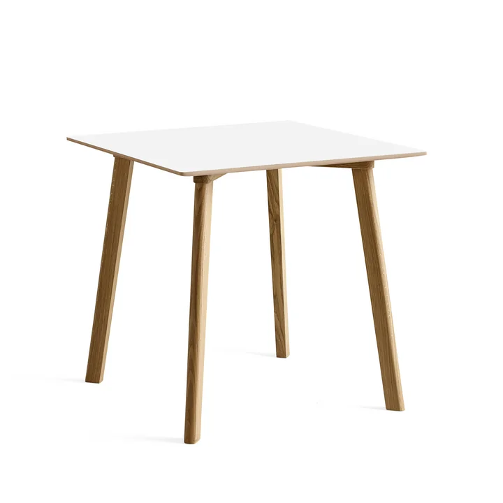 HAY - Copenhague CPH Deux 210 2. 0 Table de salle à manger 75 x 75 cm, chêne laqué mat / stratifié pearl white