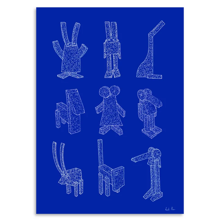 Paper Collective - Offcut Animals Poster, 100 x 140 cm