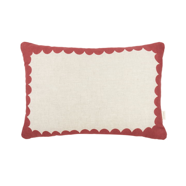 Nobodinoz - Vibes Coussin L, 45 x 30 cm, rouge carmin