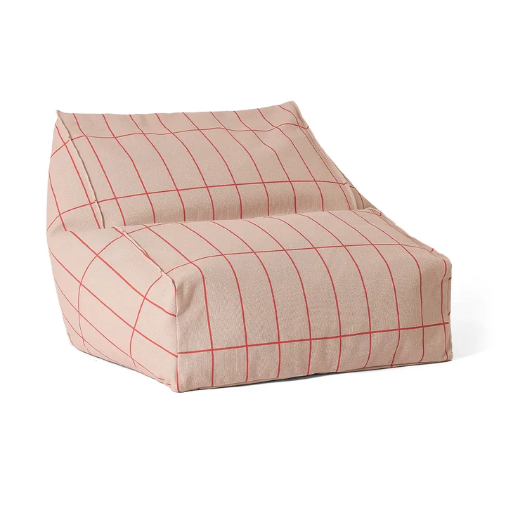 Nobodinoz - Vibes Pouf, L 74 x H 40 cm, rose / rouge