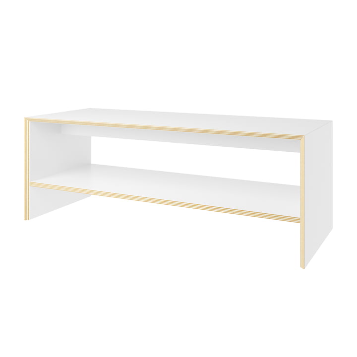 Müller Small Living - Bridge Two Banc avec tablette, blanc