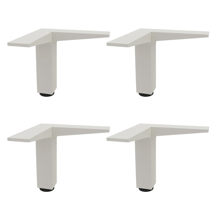 Müller Small Living - Vertiko Pieds, réglables en hauteur, blanc (lot de 4)