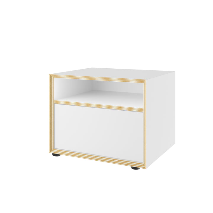 Müller Small Living - Vertiko petite commode avec grand tiroir en bas, blanc