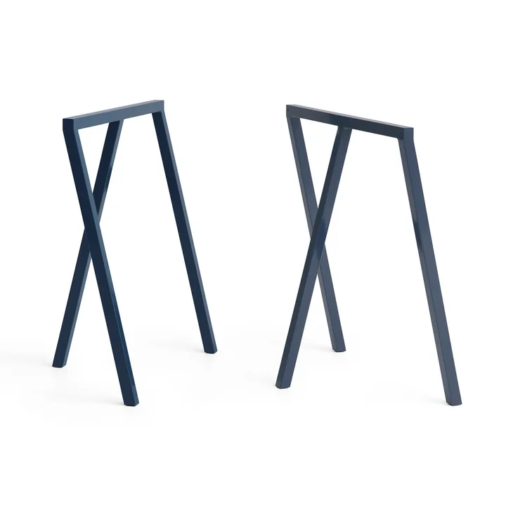 HAY - Loop Chevalets de table Stand Frame, bleu foncé (2 pièces)