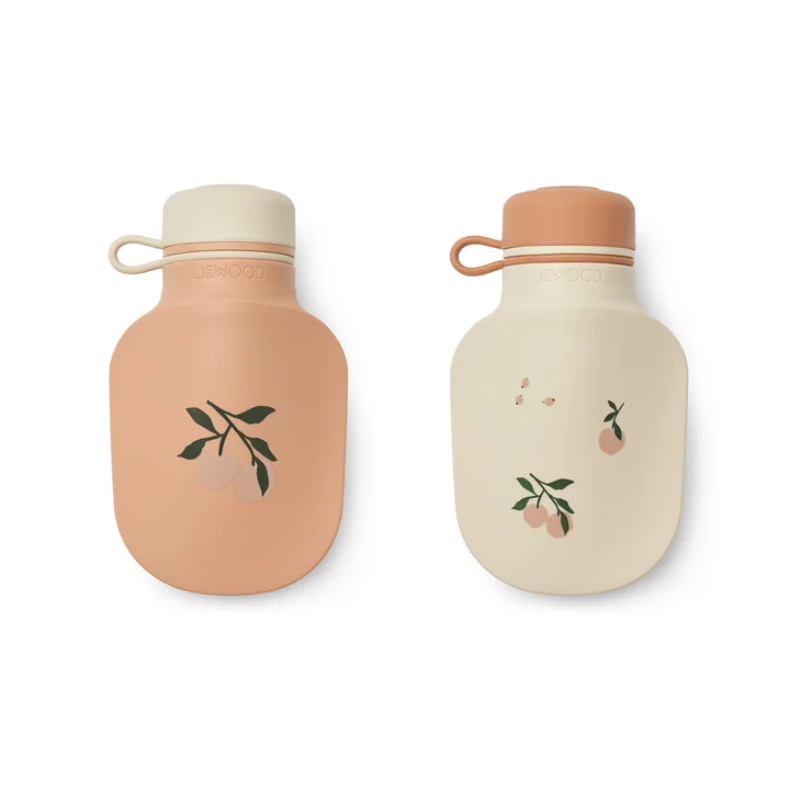 LIEWOOD - Lizzie bouteille à smoothie avec cuillère, Seashell, peach (set de 2)